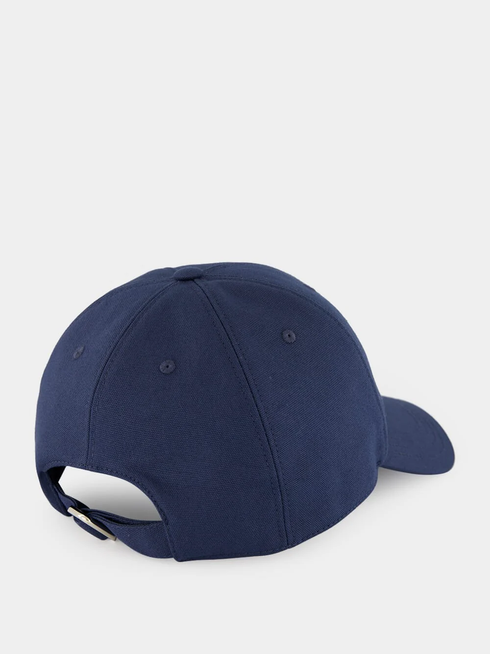 Navy Blue Logo Embroidered Cotton Cap - Image 2
