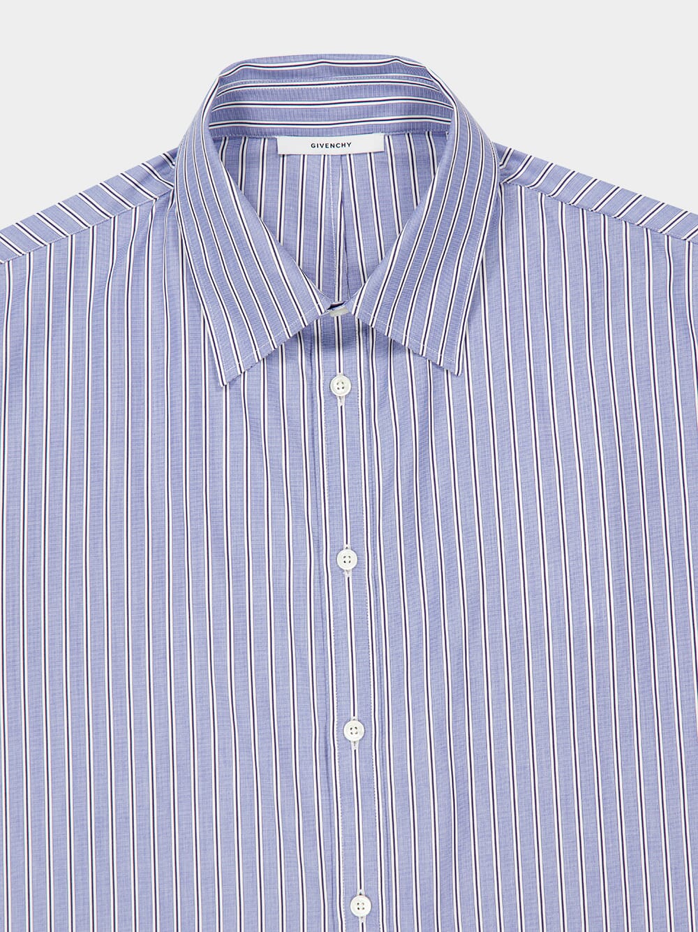 Navy Stripe Cotton Button-Up Shirt - Image 3