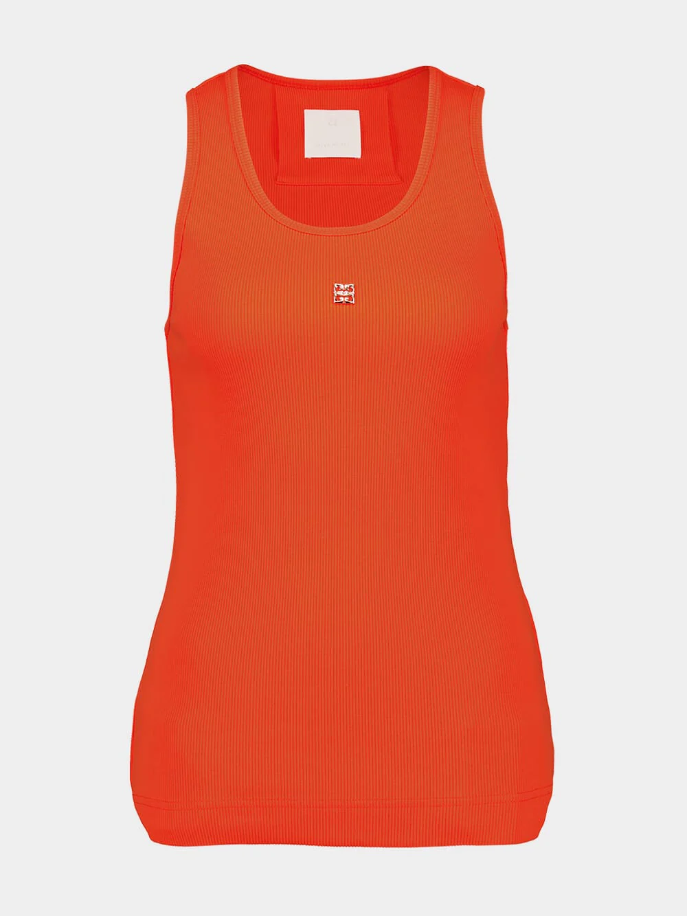 Orange Tank Top Slim Fit 4G Liquid on Rib Cotton