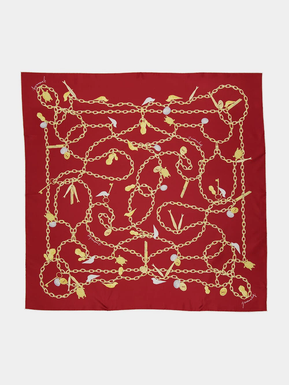 Red Cherry Lucky Charms Silk Scarf