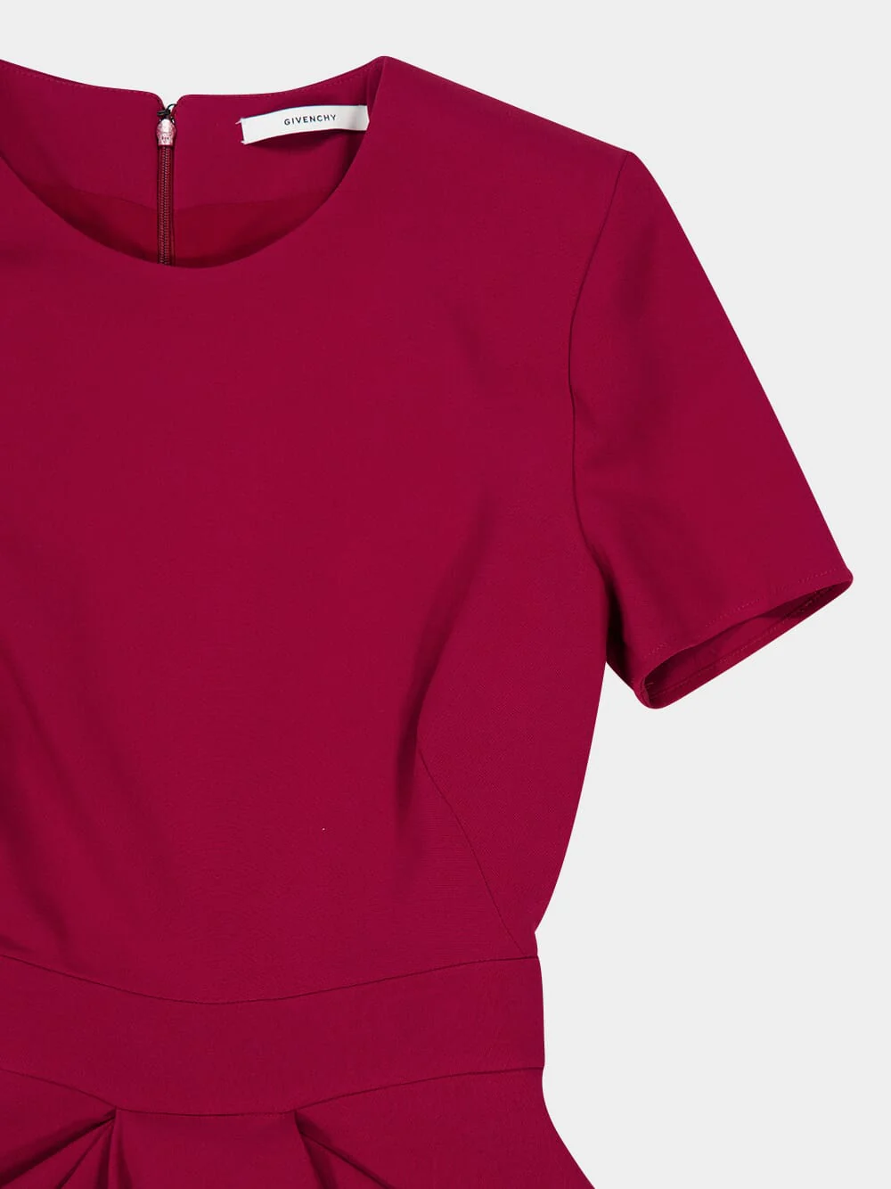 Red Cherry Midi Wrapped Dress in Crepe Cady - Image 5