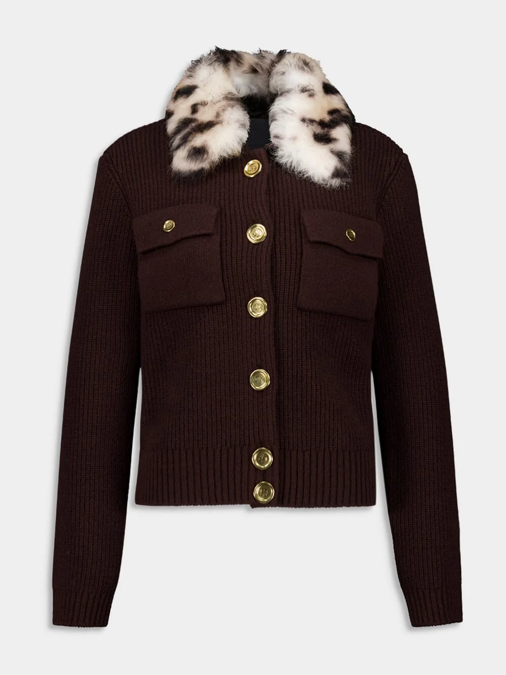 Russet Brown Wool and Cashmere Cardigan