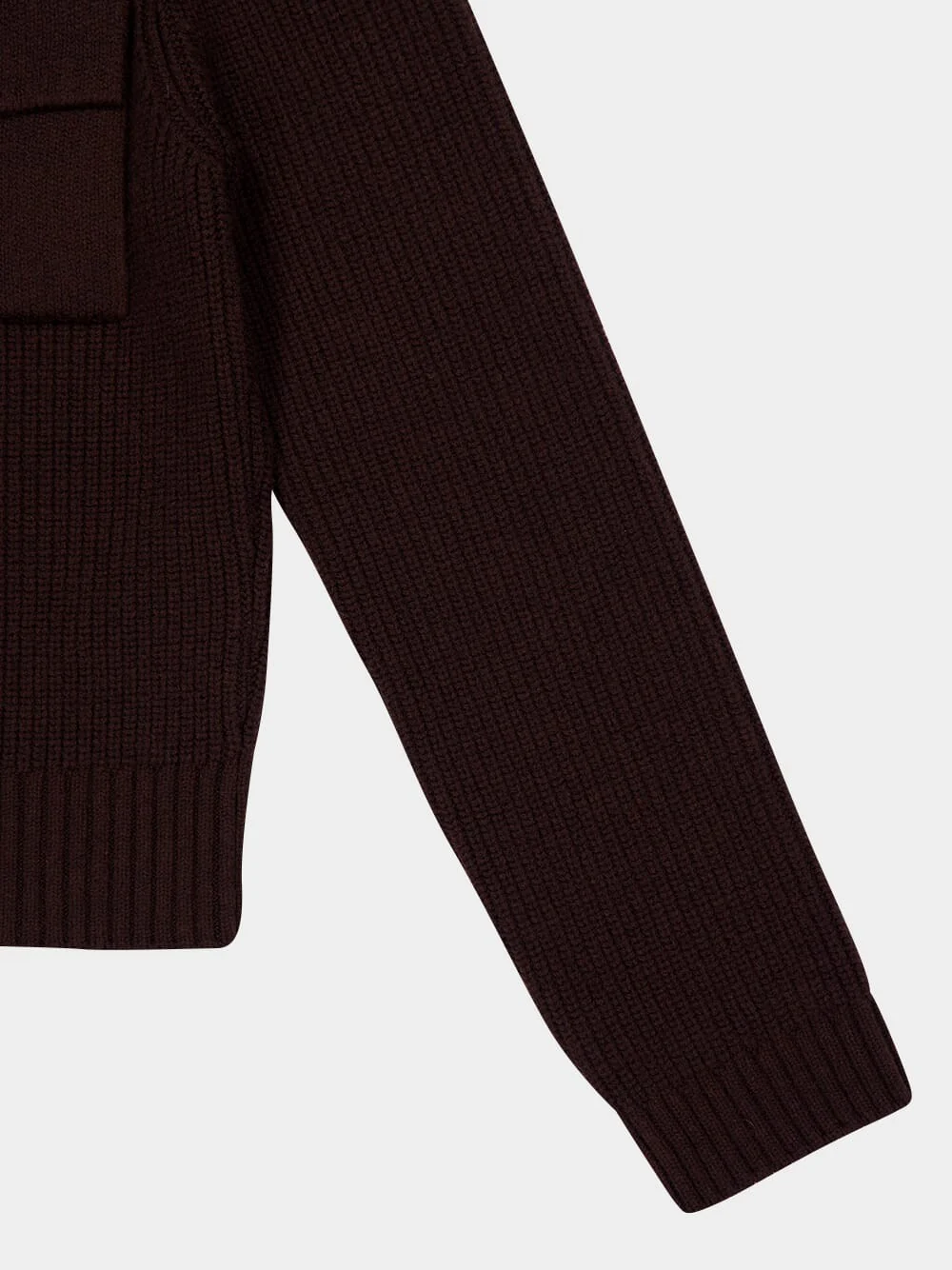 Russet Brown Wool and Cashmere Cardigan - Image 6