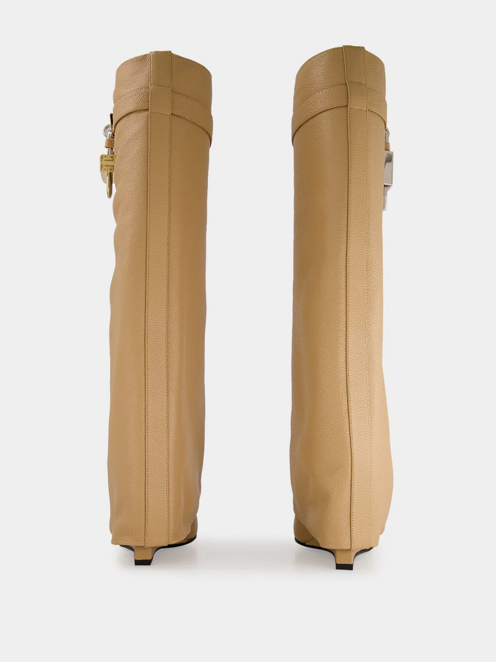 Beige Shark Lock High Boots - Image 5