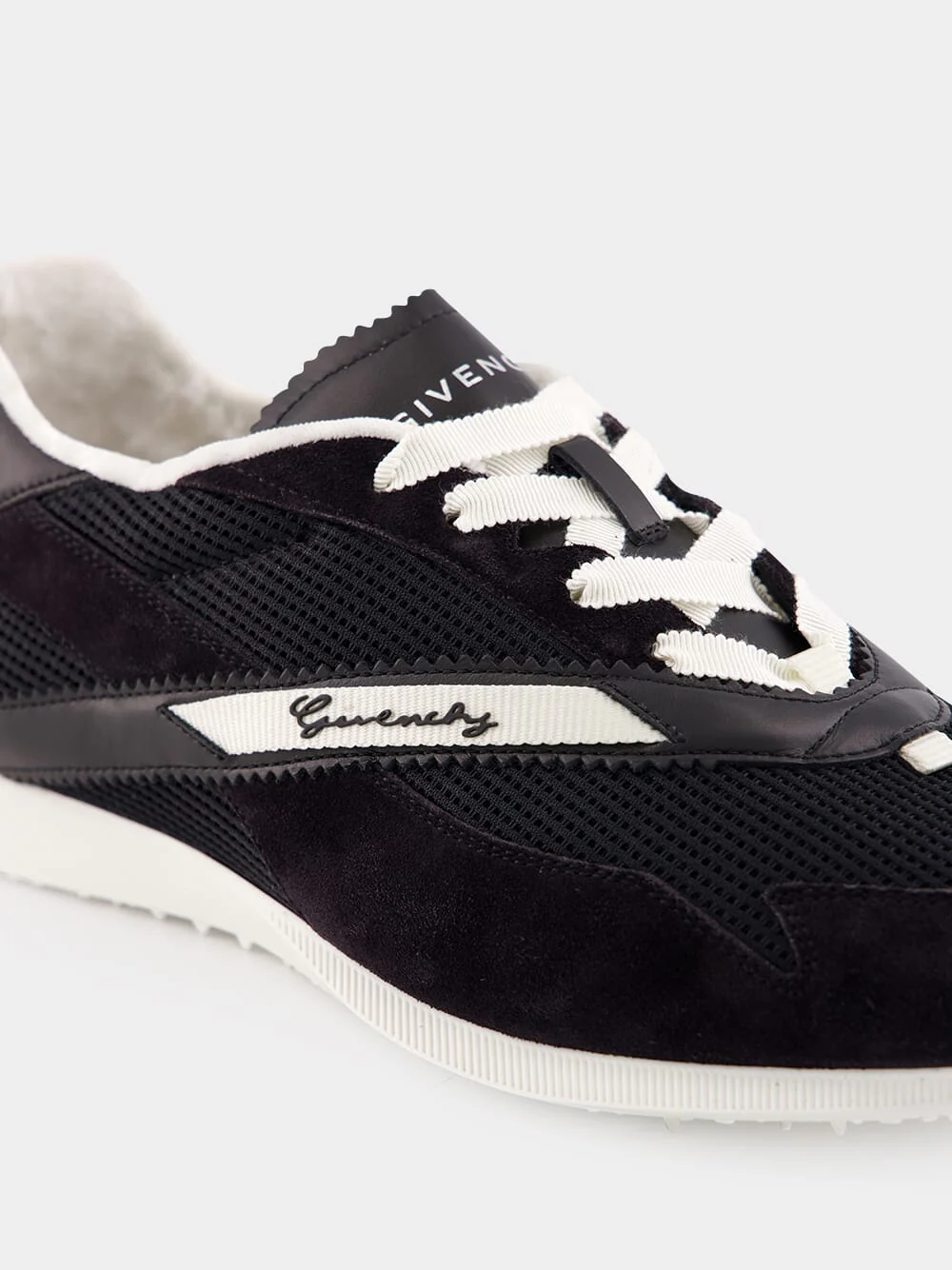 Low-Top Mesh and Suede Sneakers - Image 7