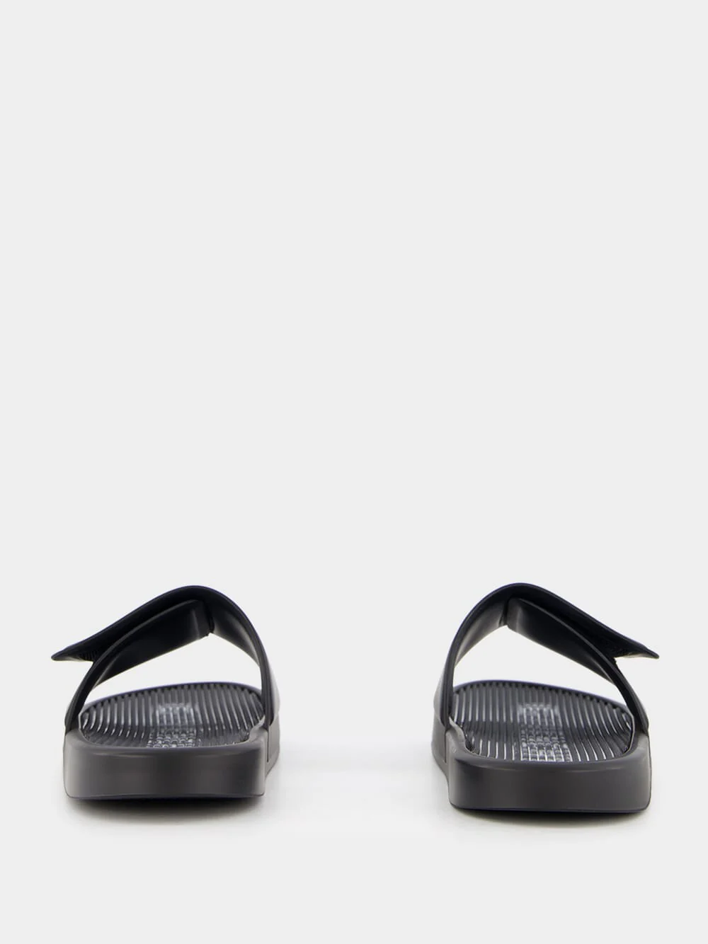 Synthetic Leather Black Slide Sandals - Image 5