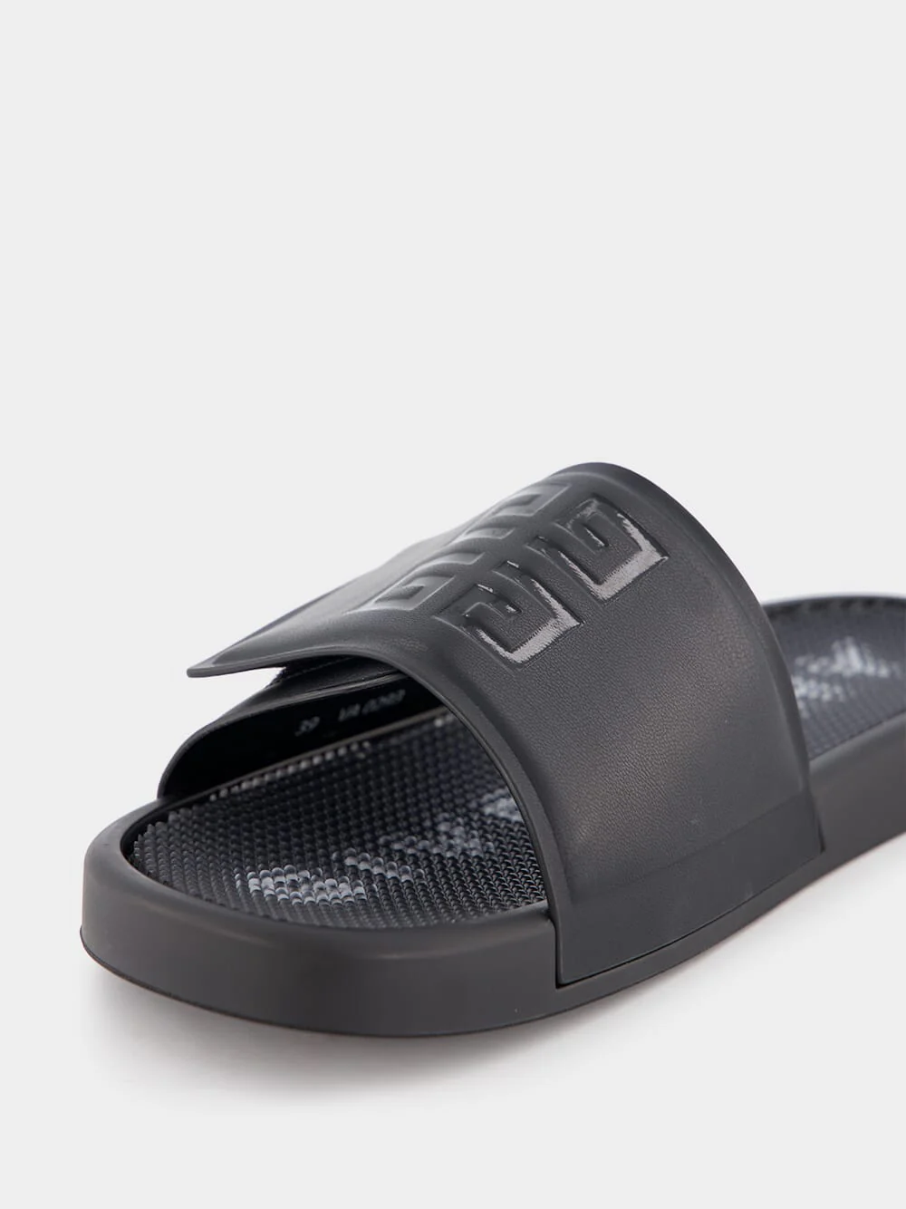 Synthetic Leather Black Slide Sandals - Image 6