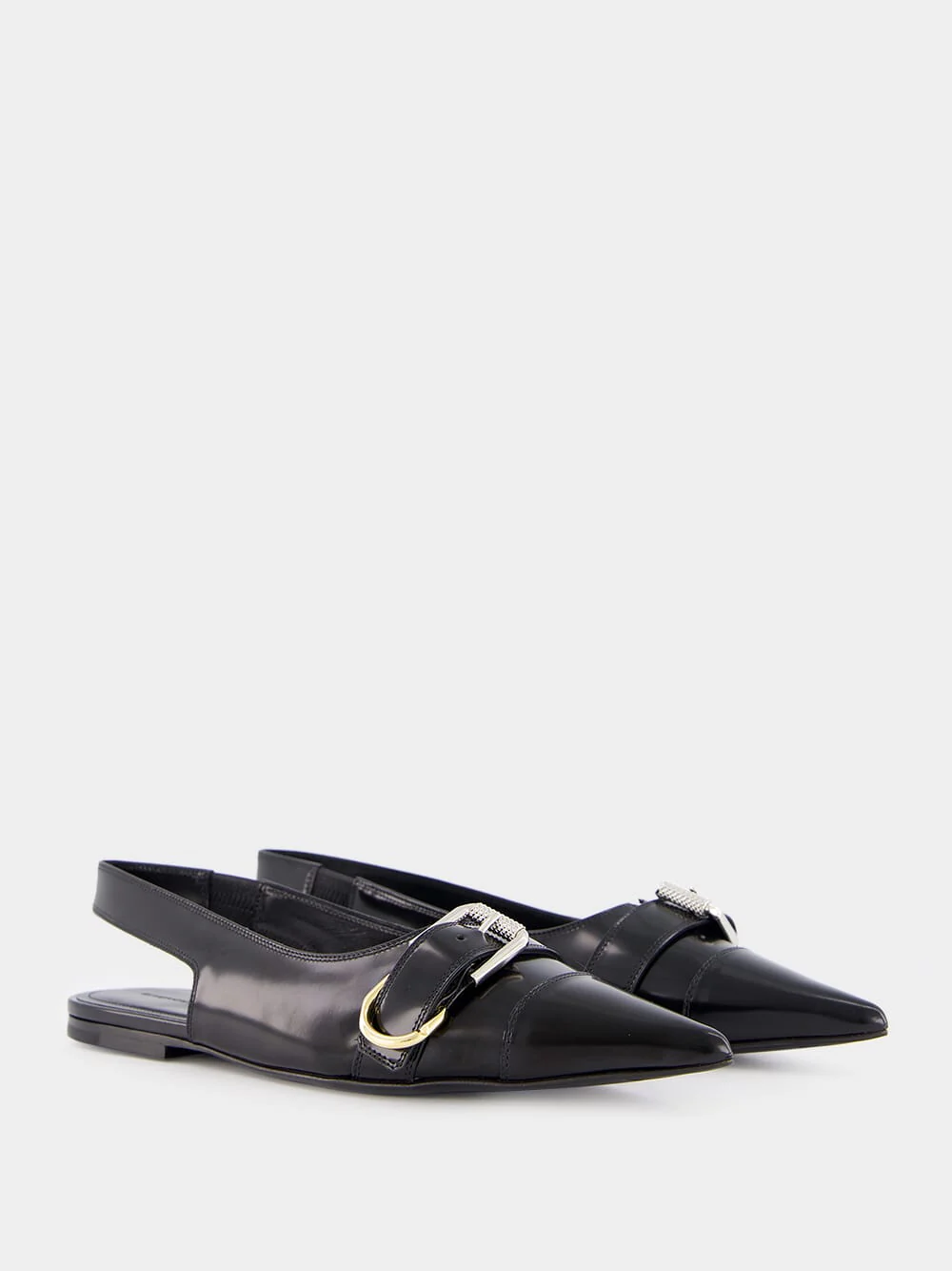 Voyou Flat Leather Slingbacks - Image 3