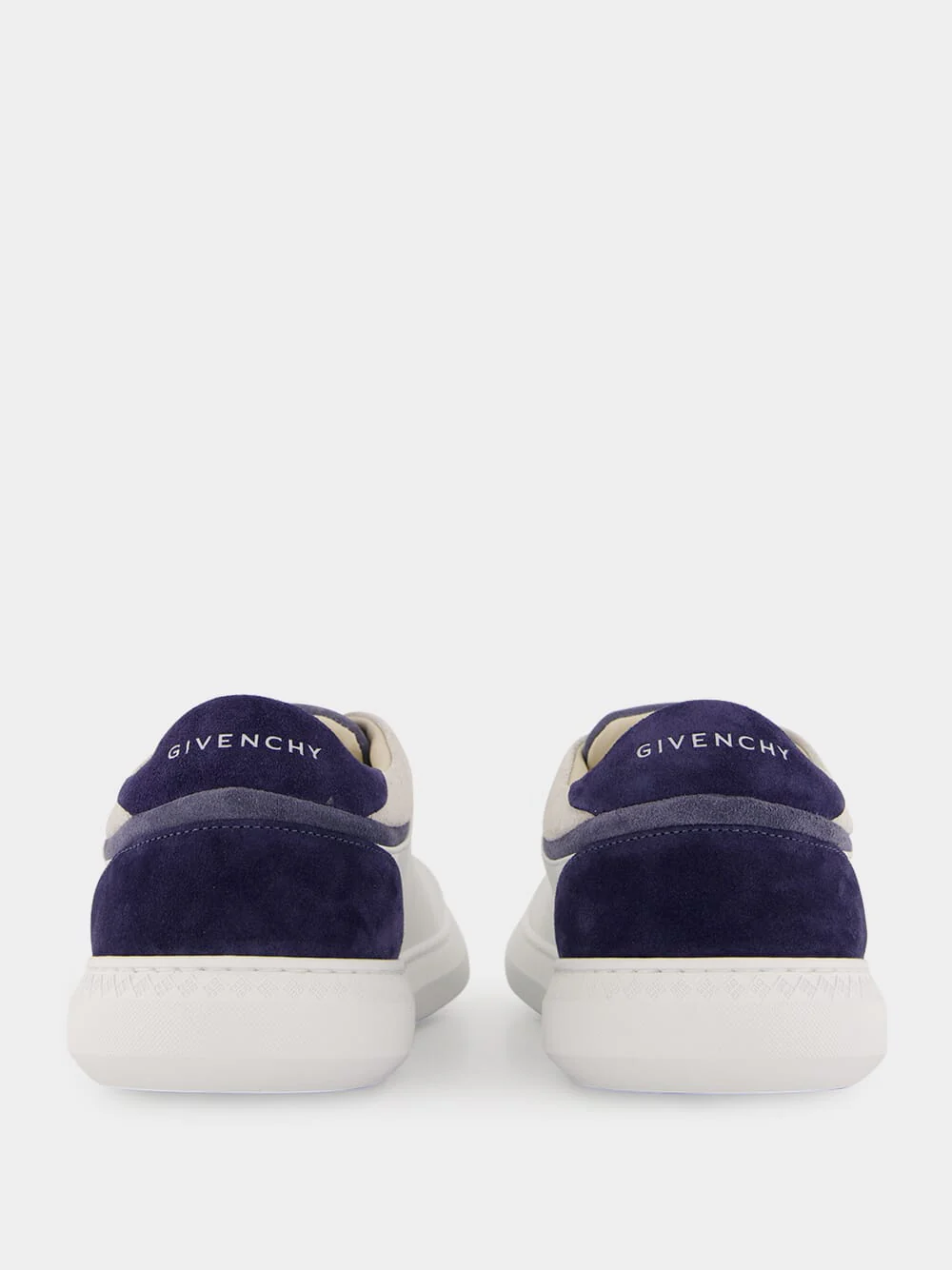 White & Blue G Set Leather and Suede Sneakers - Image 5