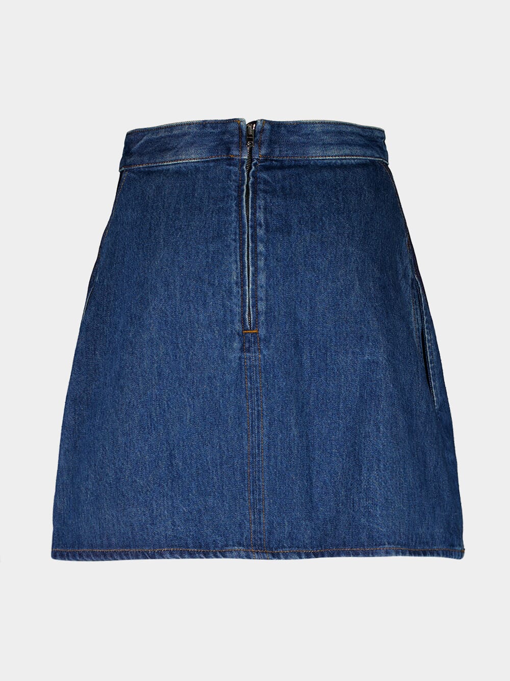 Medium Blue Cocoon Denim Mini Skirt - Image 3