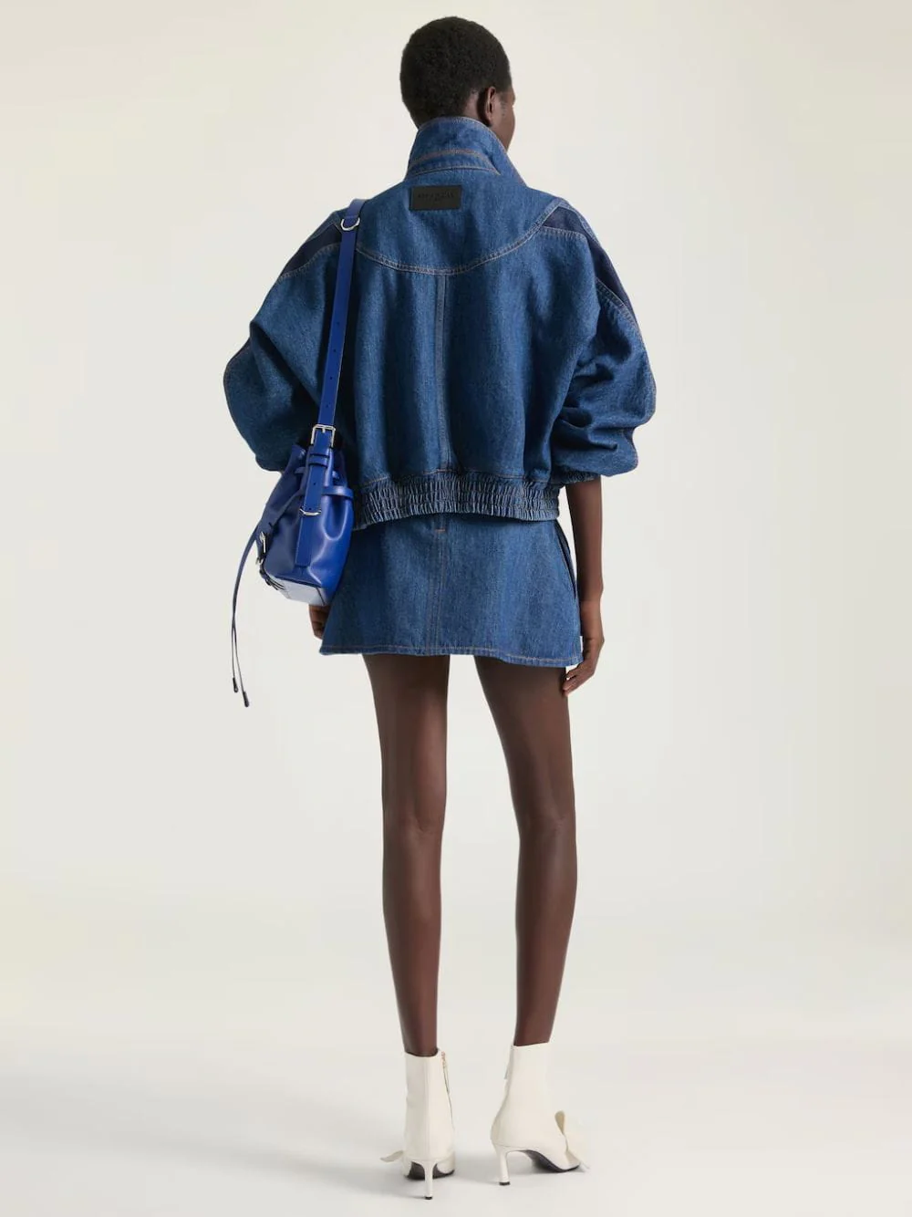 Medium Blue Cocoon Denim Mini Skirt - Image 4