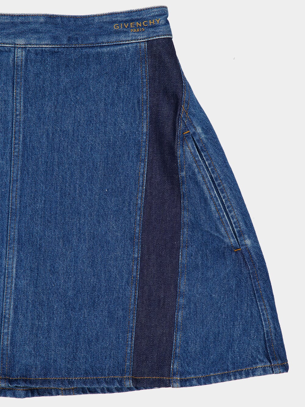 Medium Blue Cocoon Denim Mini Skirt - Image 5