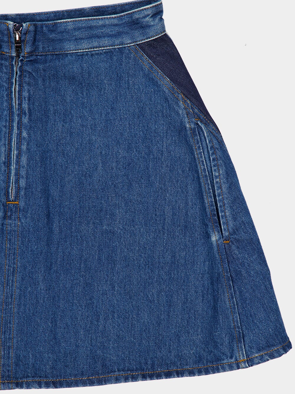 Medium Blue Cocoon Denim Mini Skirt - Image 6