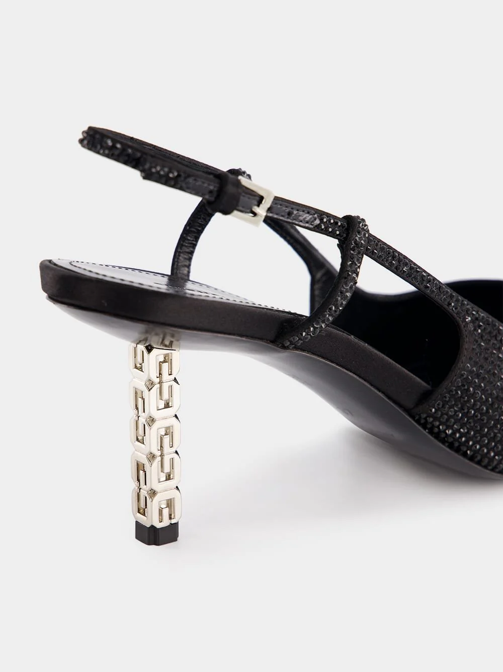 Strass G Cube-Heel Slingback 70mm Pumps - Image 7