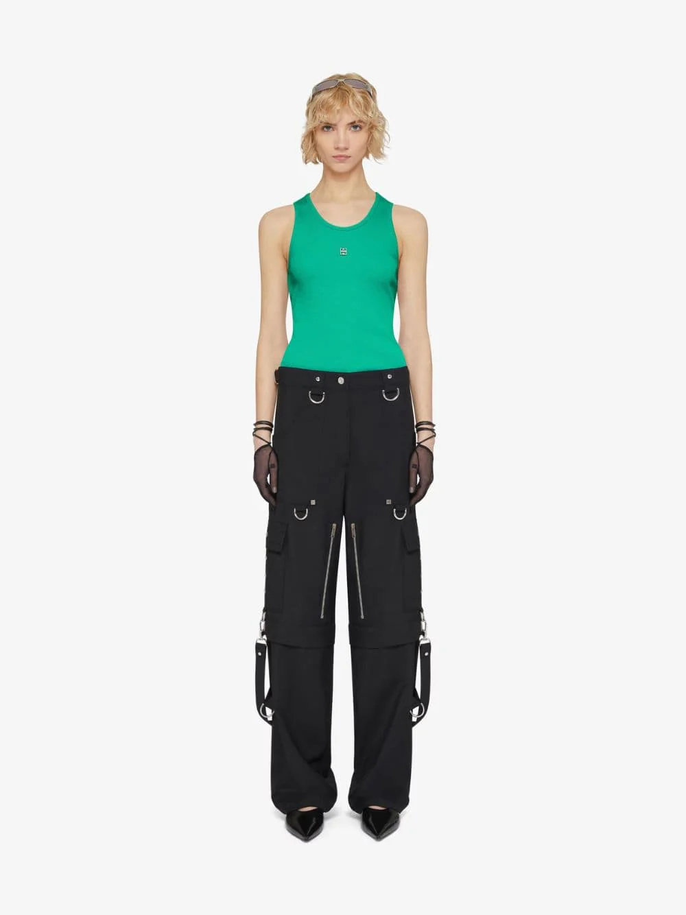 Cotton Tank Top With 4G Rhinestones - Image 2
