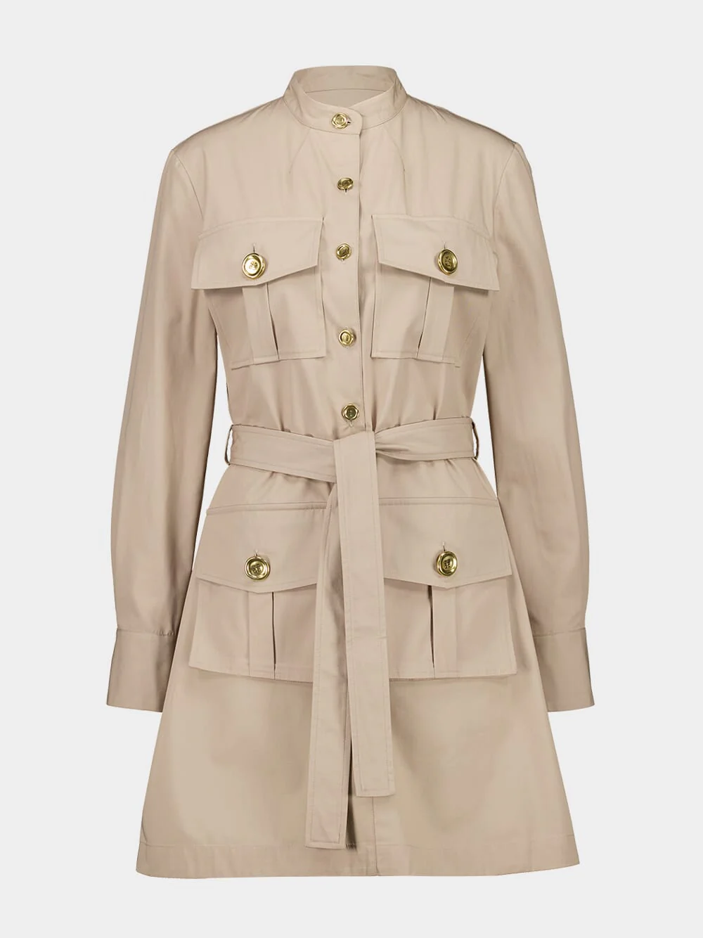 Taupe Safari Poplin Dress - Image 2