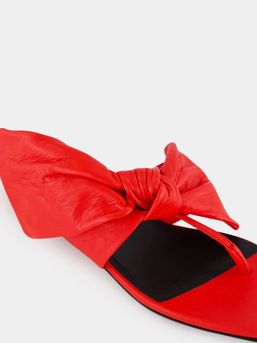 Vermillon Boudoir Thongs in Nappa Leather with Bow - Image 6