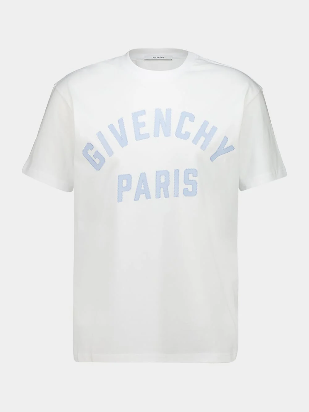 White and Blue Logo Embroidered T-Shirt - Image 2