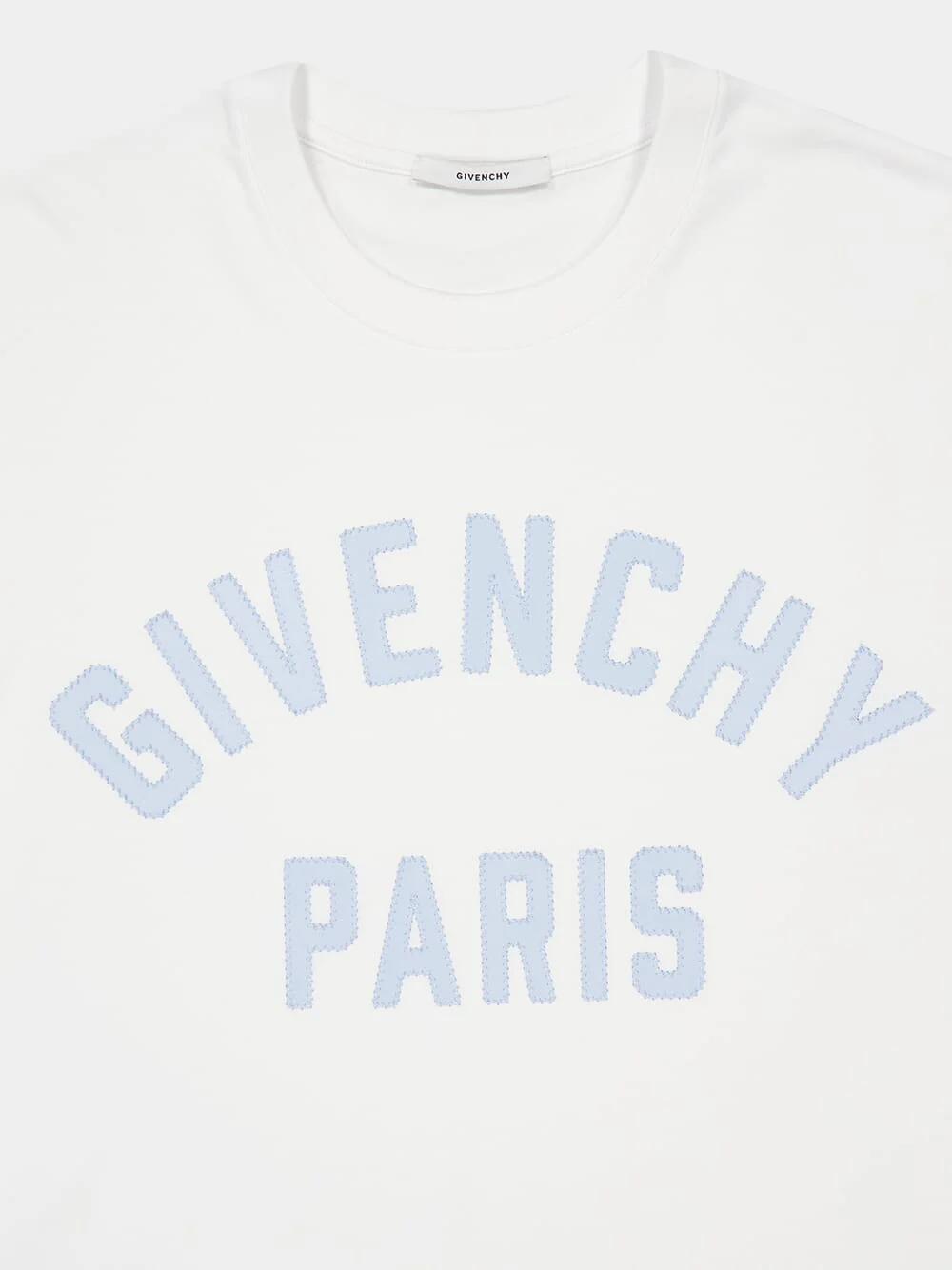 White and Blue Logo Embroidered T-Shirt - Image 4