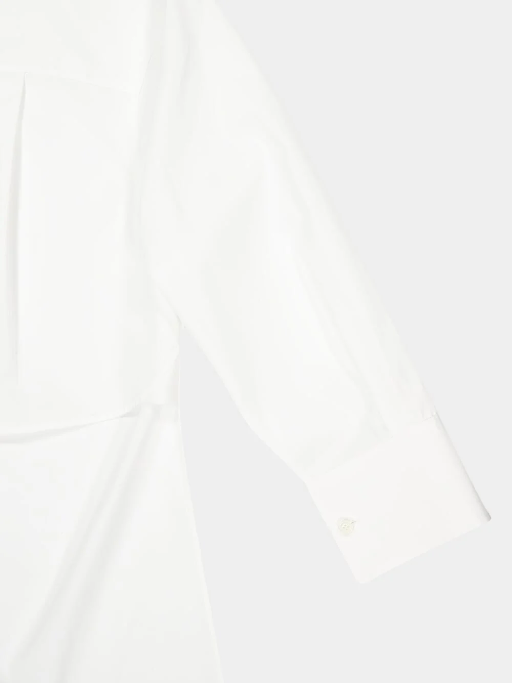 White Asymmetric Cotton Poplin Shirt - Image 7