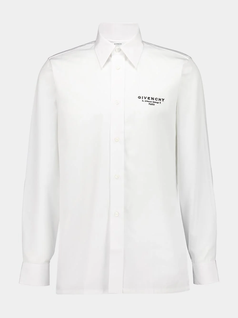 White Classic Fit Cotton Logo Shirt