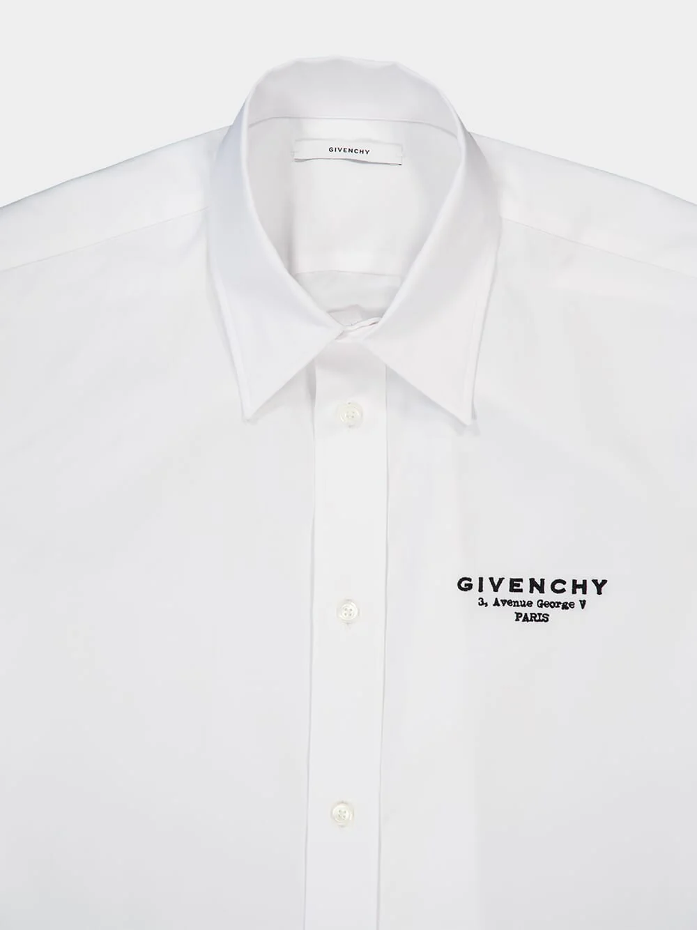White Classic Fit Cotton Logo Shirt - Image 3