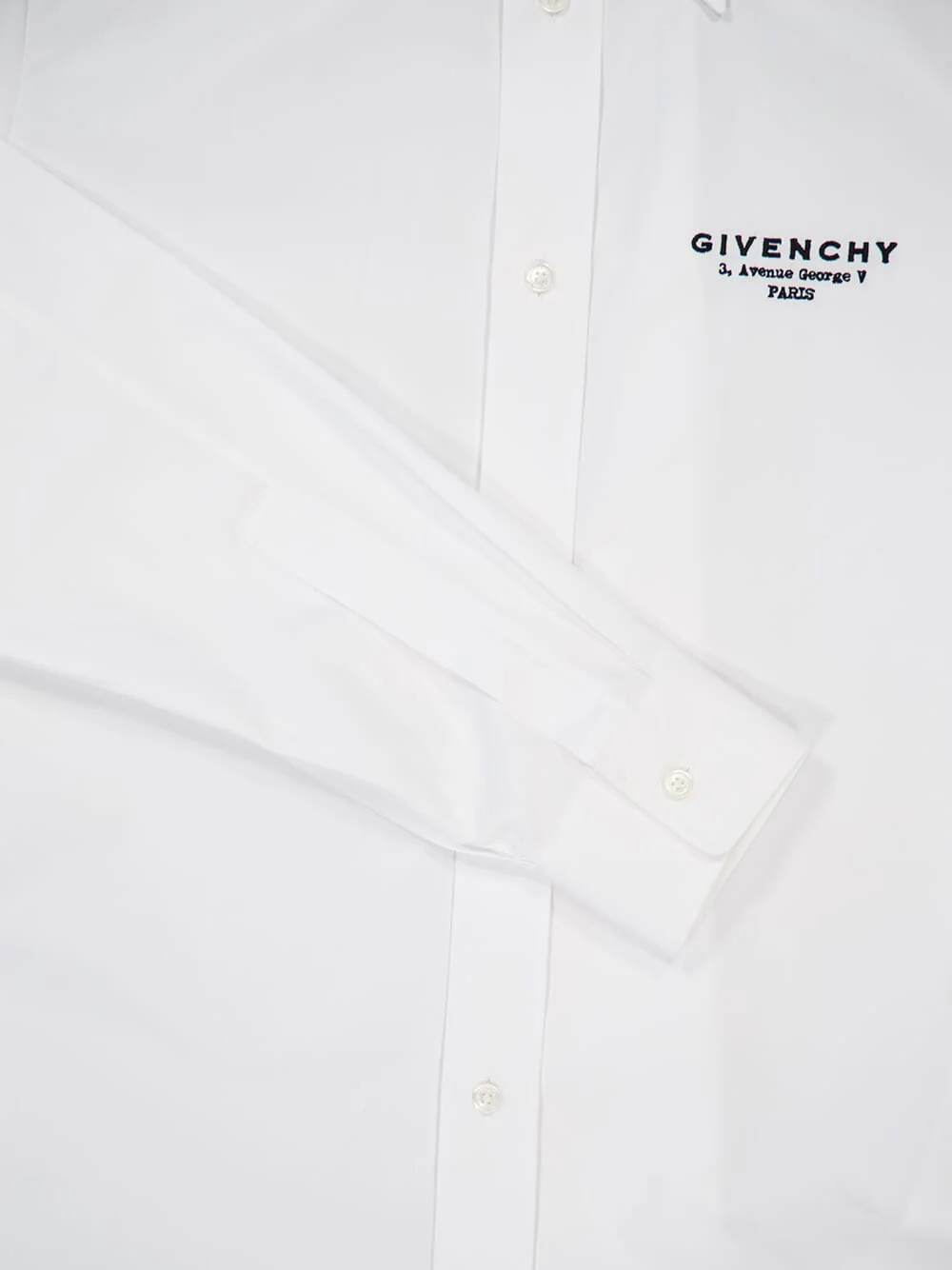 White Classic Fit Cotton Logo Shirt - Image 4