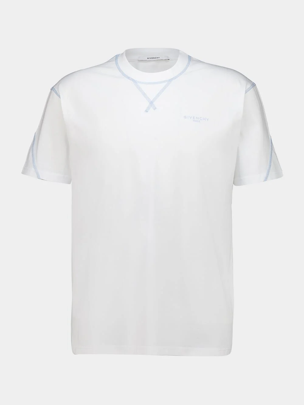 White Couture Seam Cotton T-Shirt