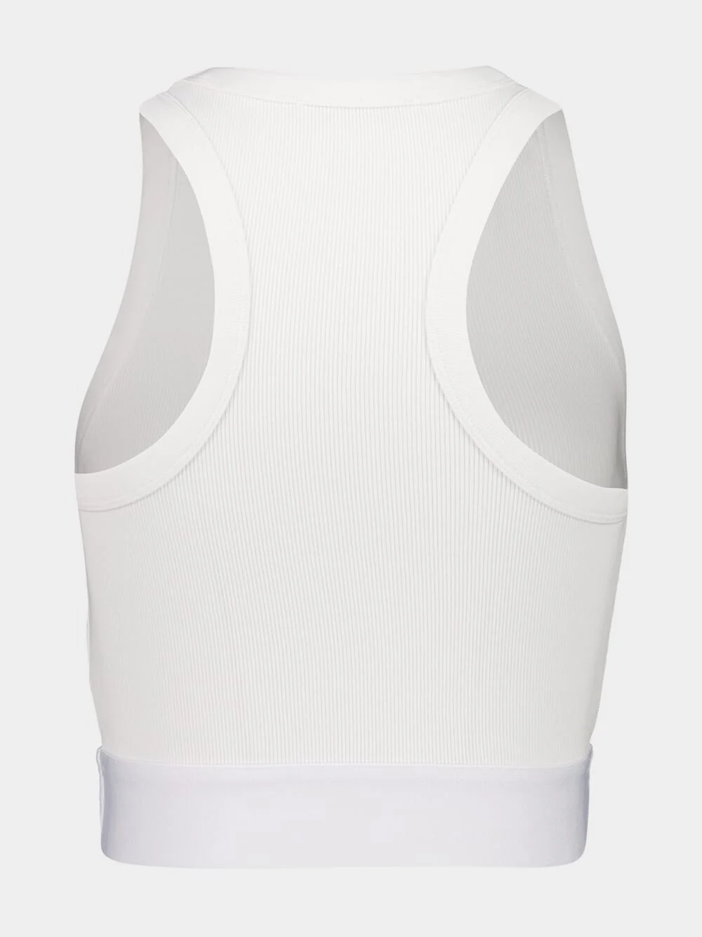 White Cropped Tank Top with Logo Band - Image 2