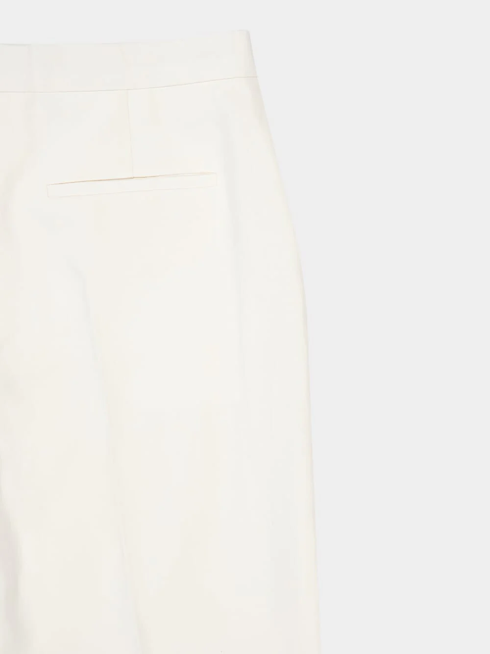 White Flared Linen Canvas Trousers - Image 4