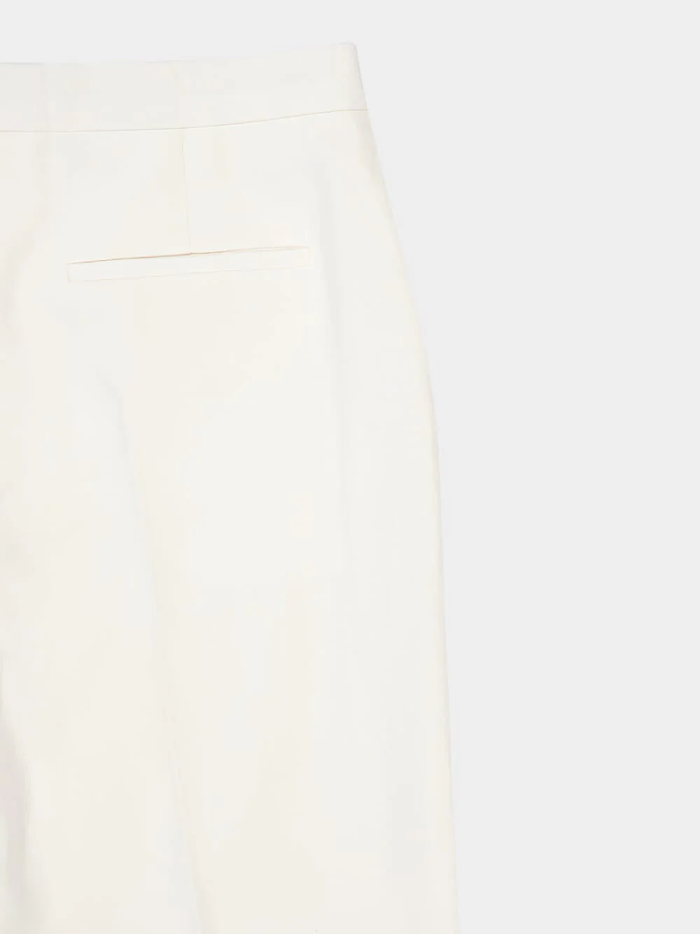 White Flared Linen Canvas Trousers - Image 8