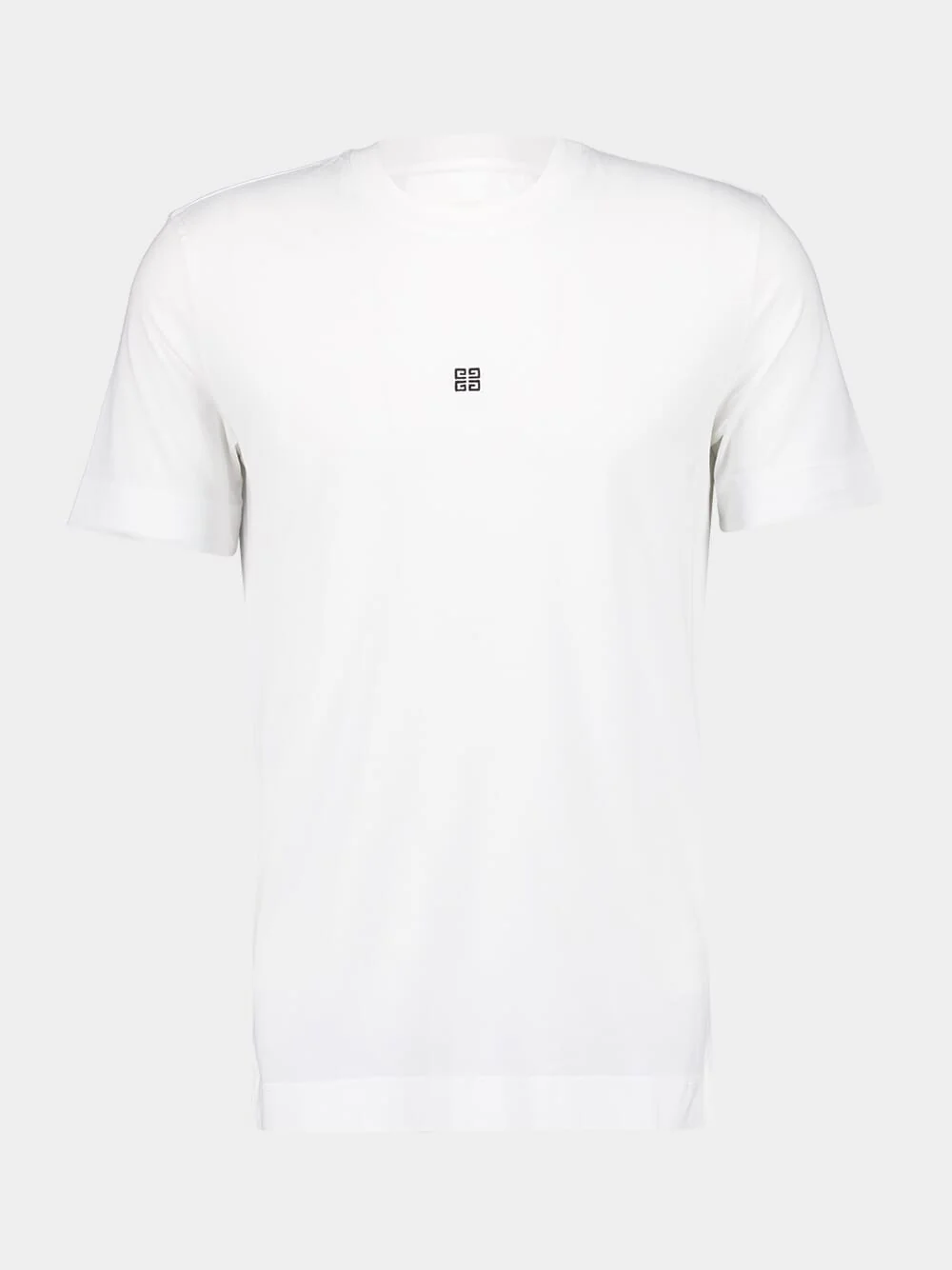 White Slim Fit T-Shirt in Cotton with 4G Embroidery