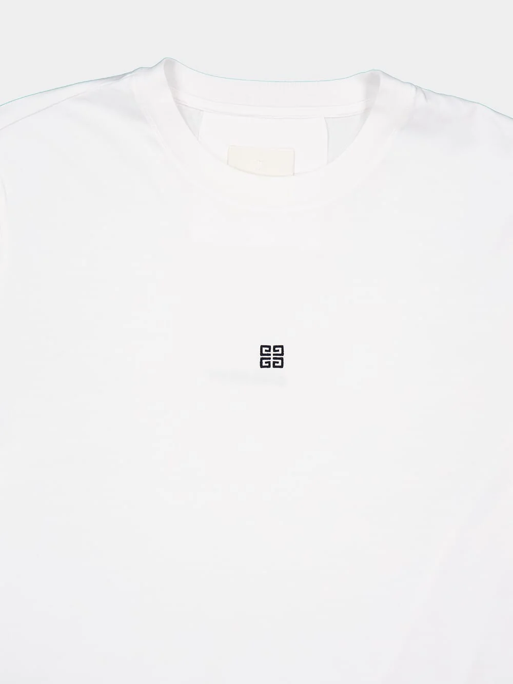 White Slim Fit T-Shirt in Cotton with 4G Embroidery - Image 3