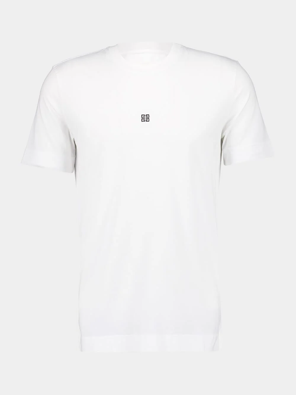 White Slim Fit T-Shirt in Cotton with 4G Embroidery - Image 5