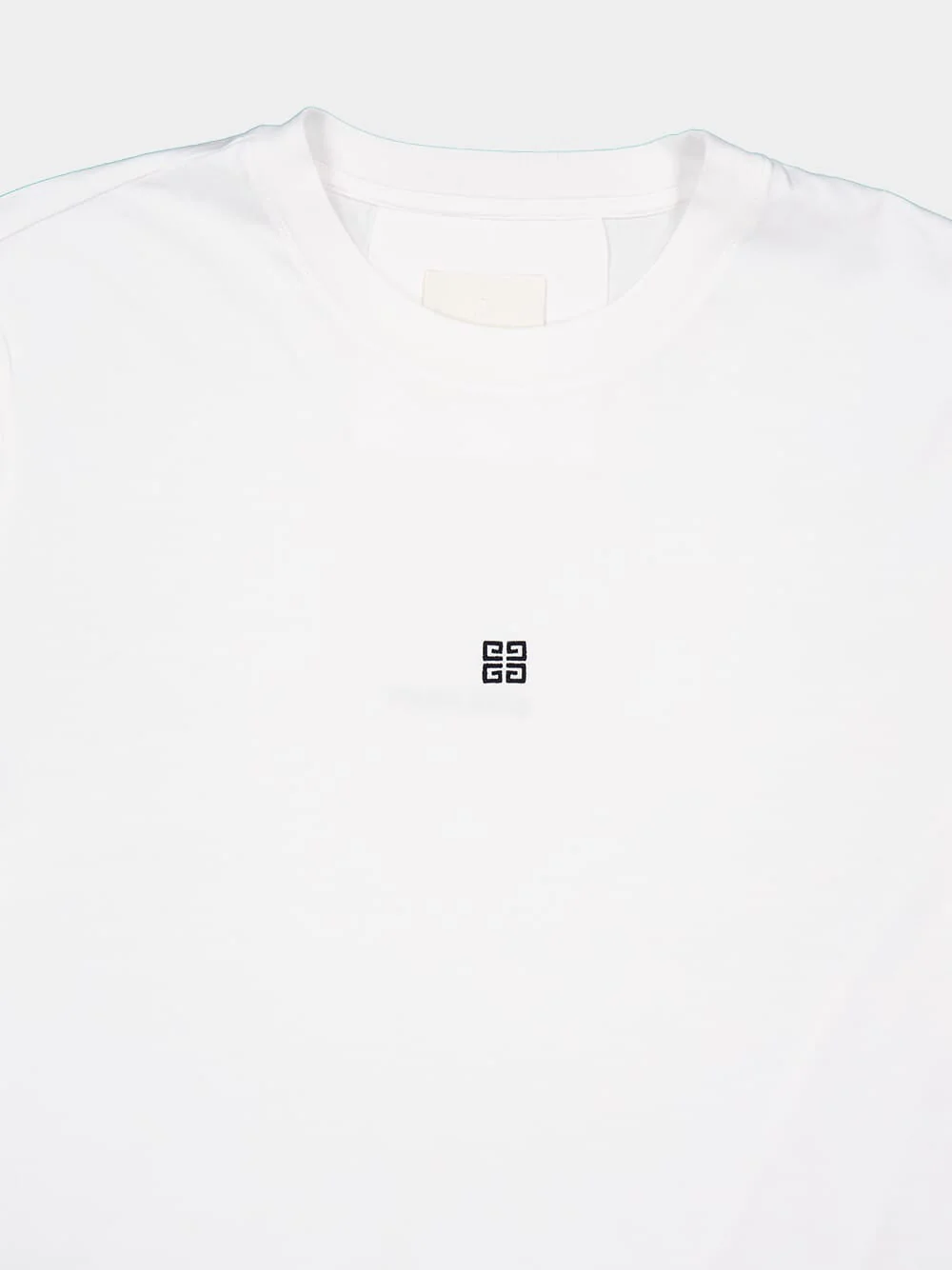White Slim Fit T-Shirt in Cotton with 4G Embroidery - Image 7