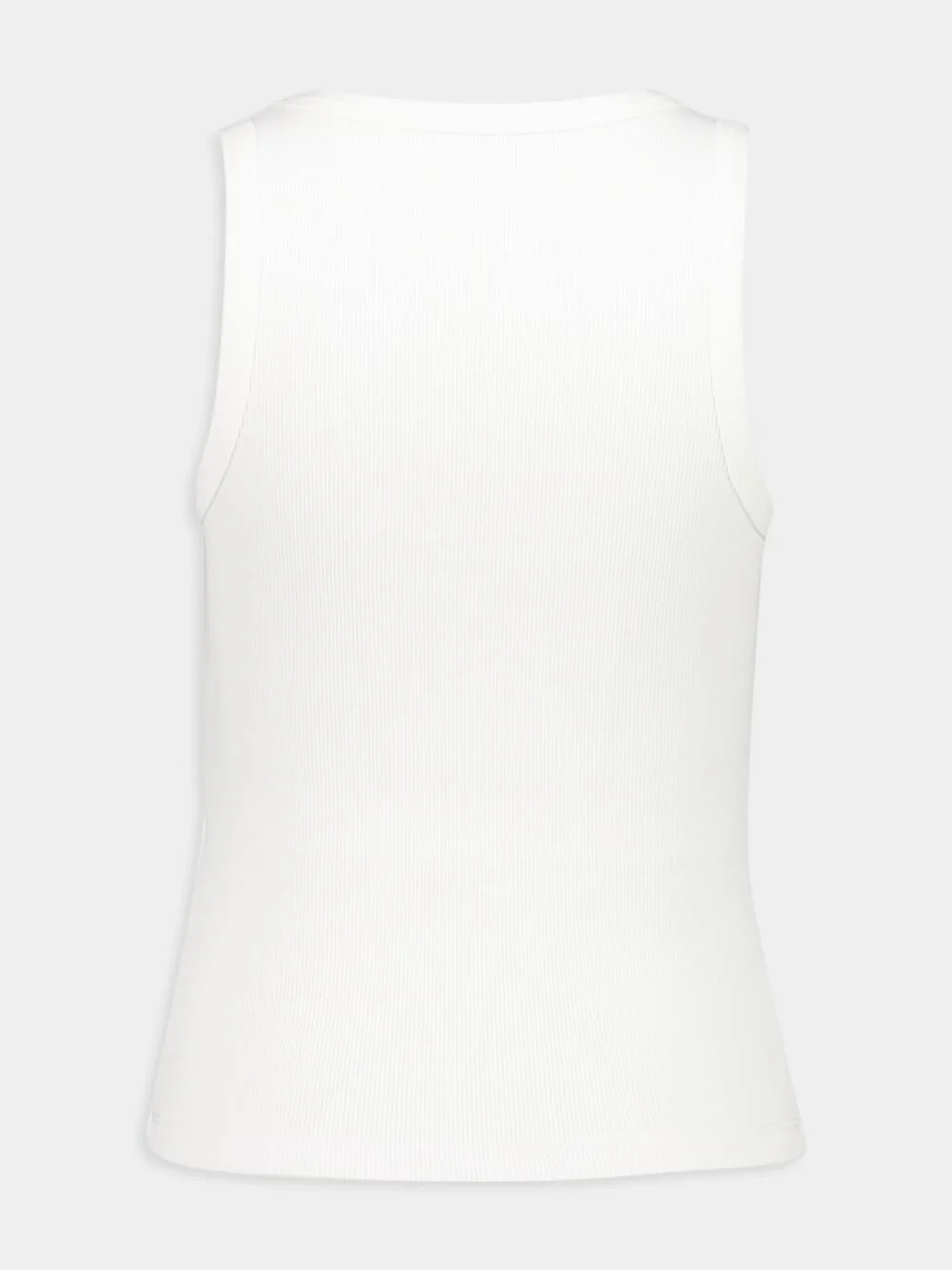 White Slim Fit Tank Top with Stamp - Image 2
