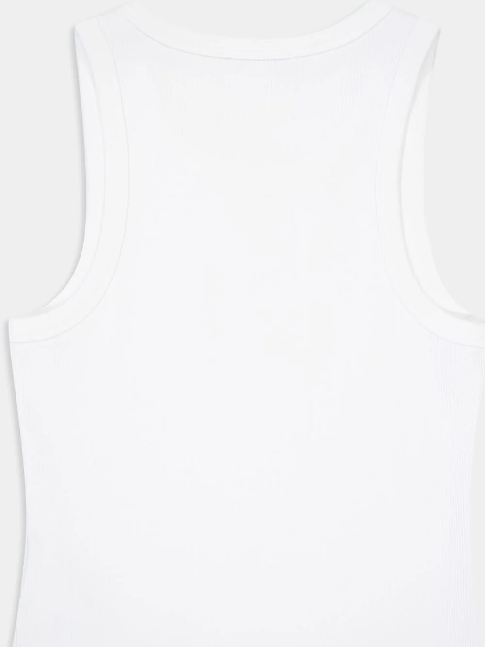 White Slim Fit Tank Top with Stamp - Image 4