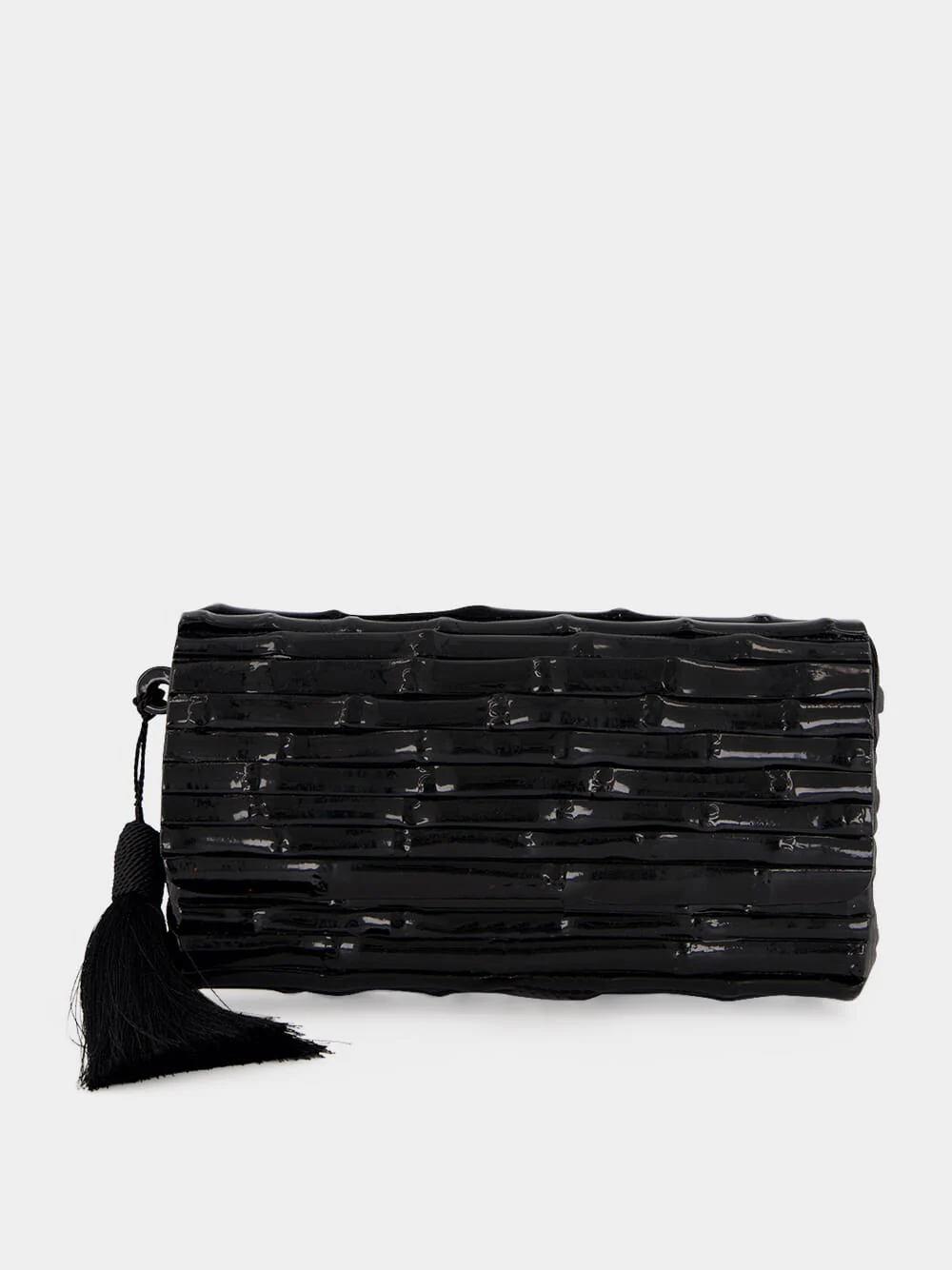 Gaya Lacquered Bamboo Clutch in Black