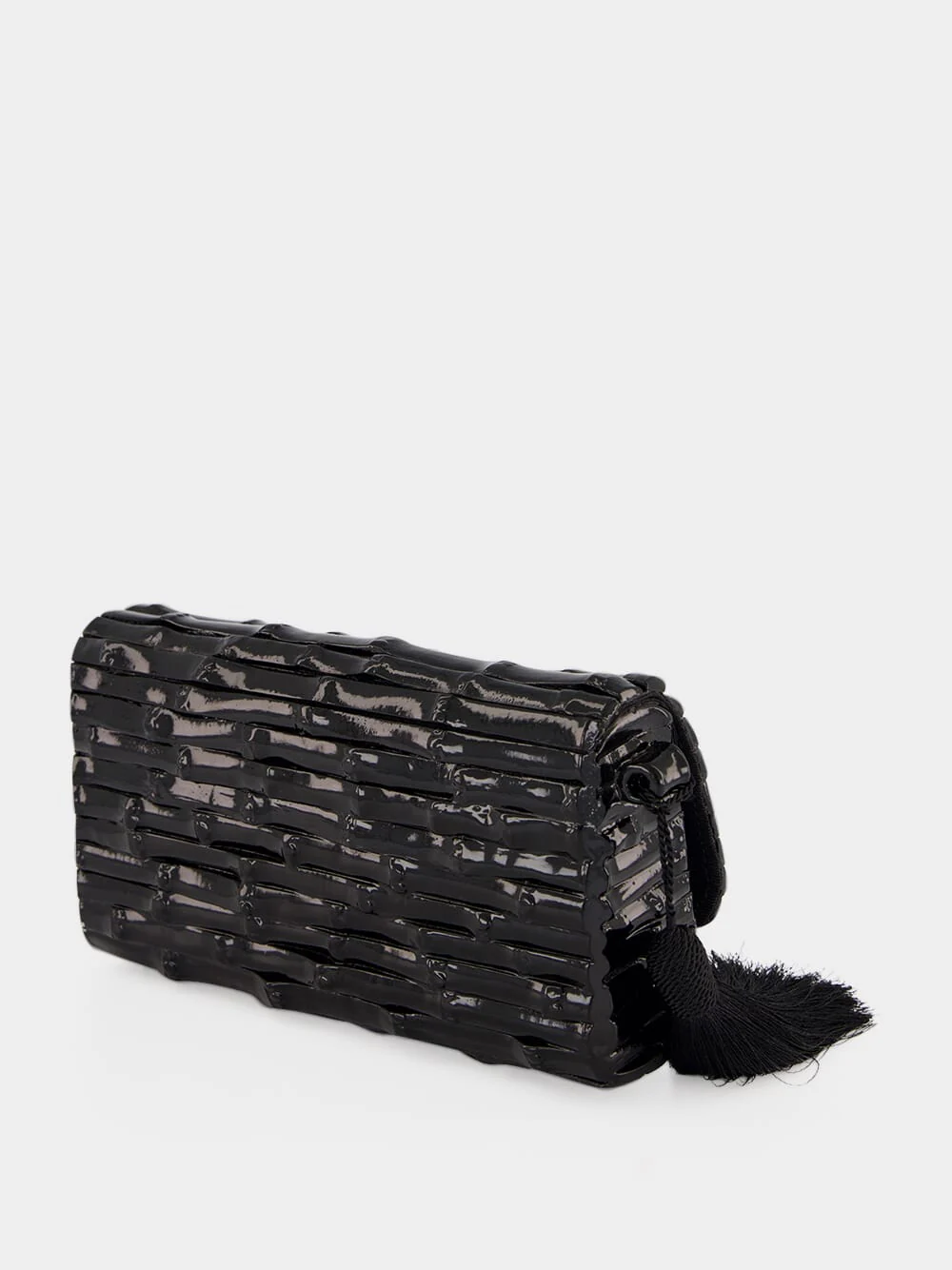 Gaya Lacquered Bamboo Clutch in Black - Image 4