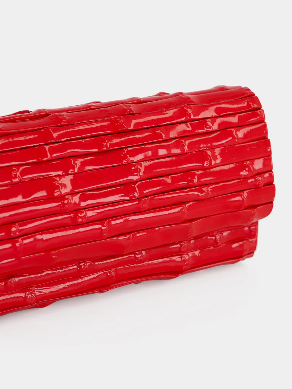Gaya Lacquered Bamboo Clutch in Red - Image 6