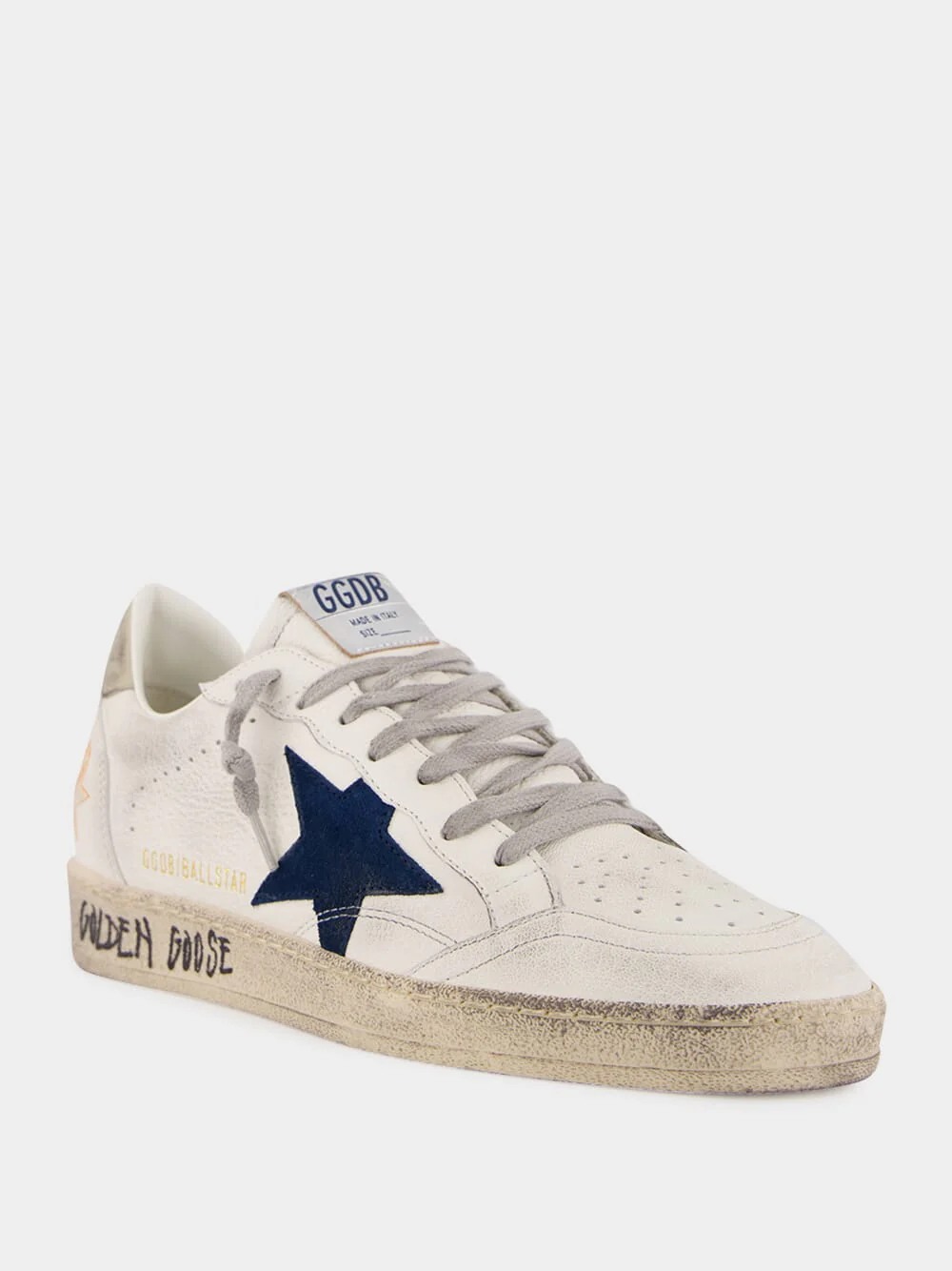Ballstar Sneakers White and Blue Suede Star - Image 2