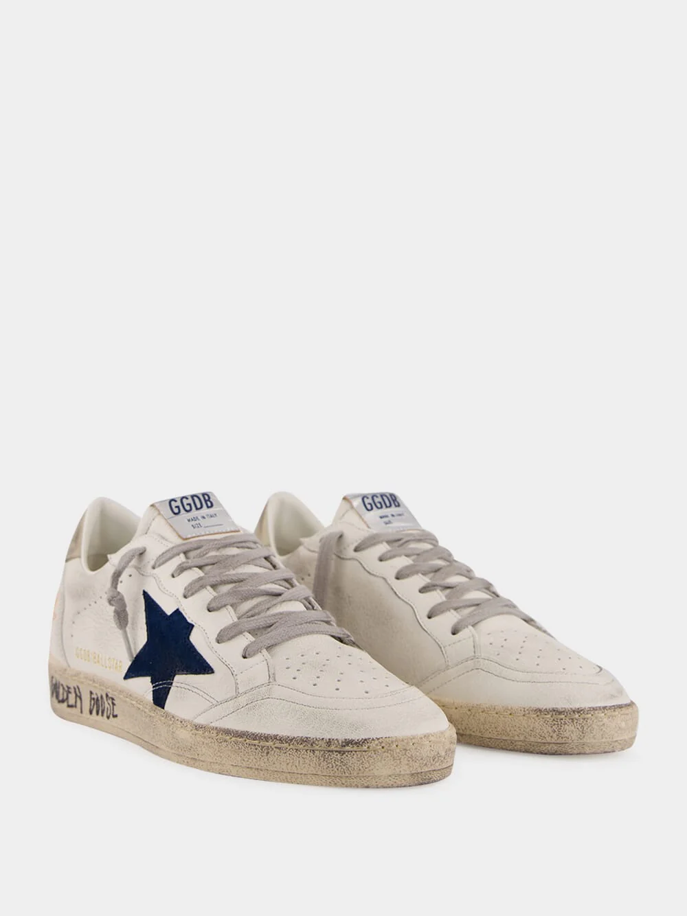 Ballstar Sneakers White and Blue Suede Star - Image 3