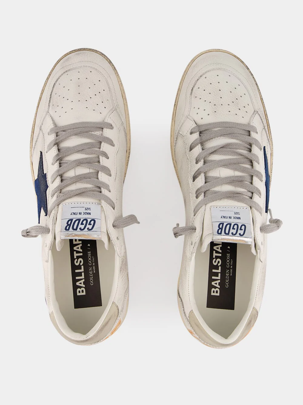 Ballstar Sneakers White and Blue Suede Star - Image 4