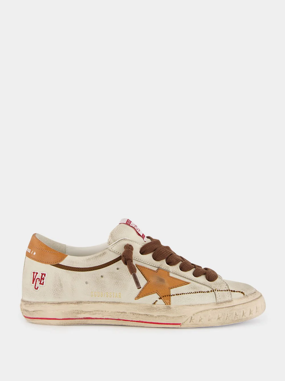 Beige and Brown Super-Star Leather Sneakers