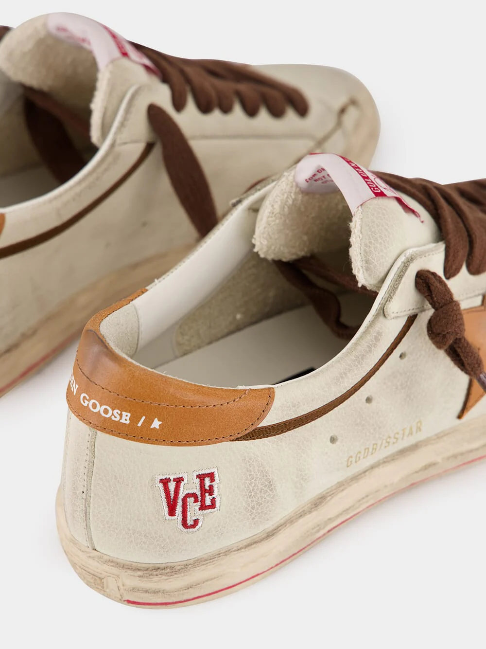 Beige and Brown Super-Star Leather Sneakers - Image 6