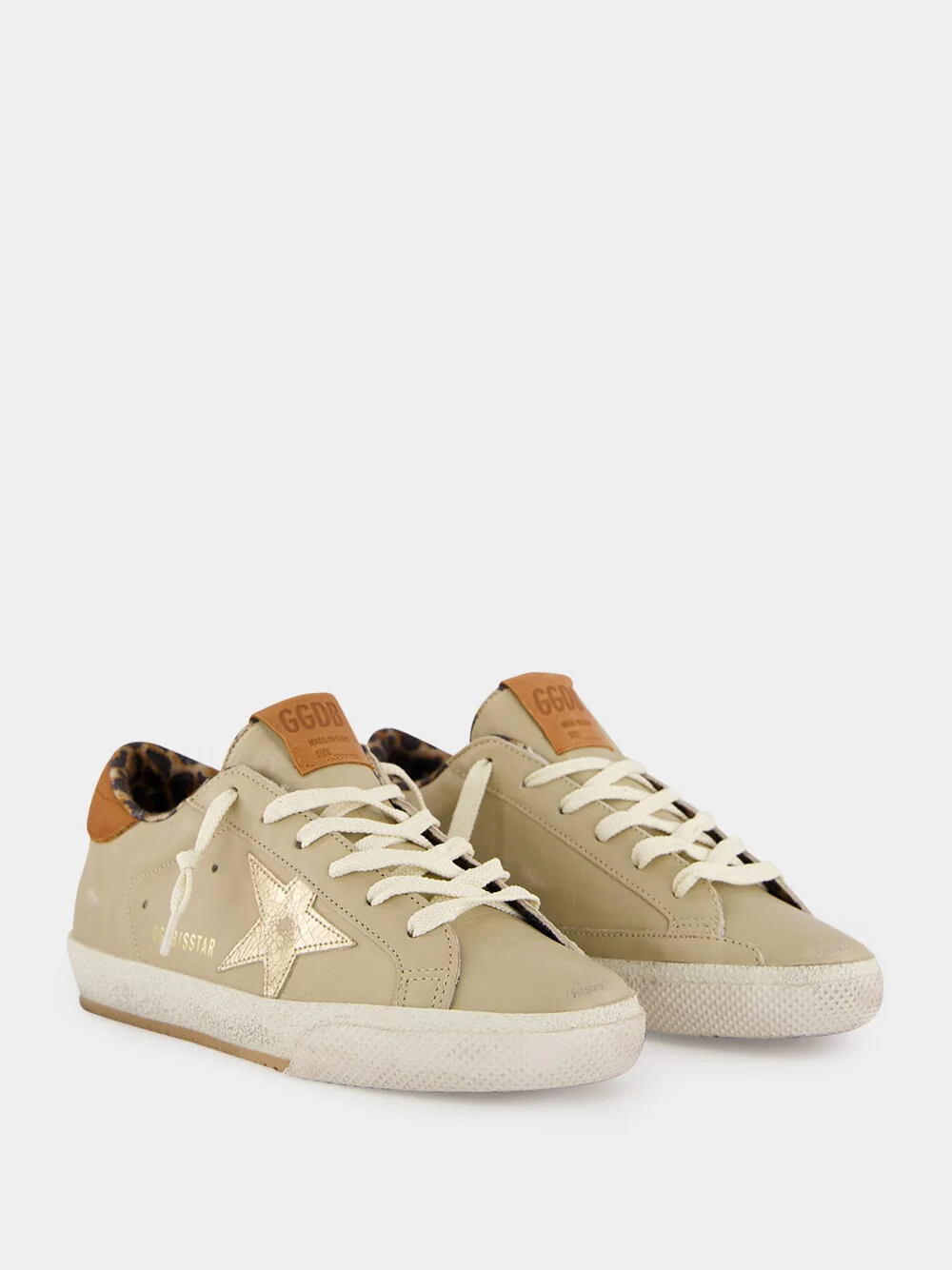 Beige Super-Star Nappa Leather Sneakers - Image 3