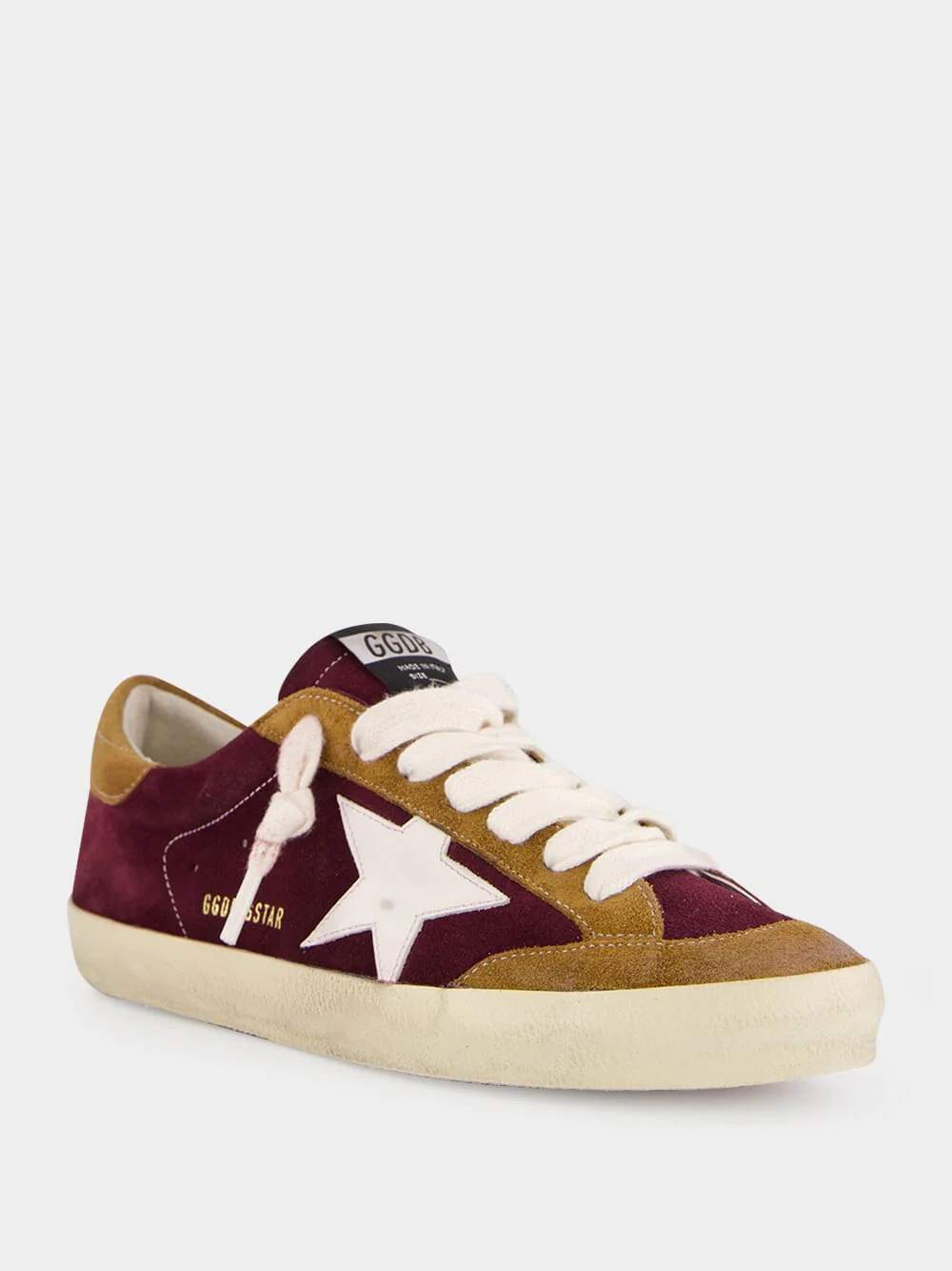 Bordeaux and Brown Superstar Sneakers with Leather Star - Image 2