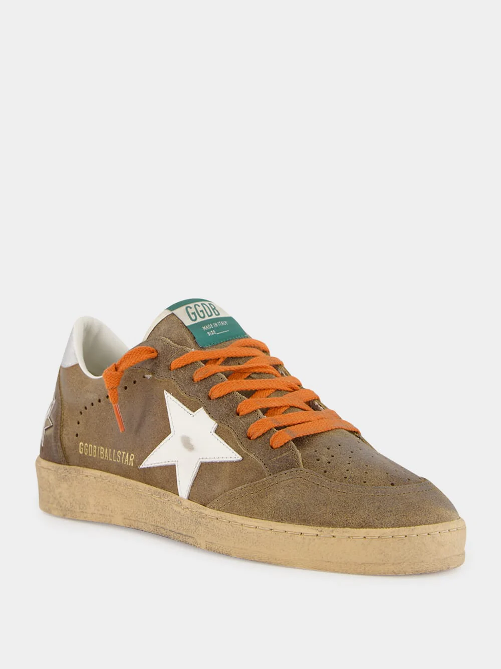Brown and White Ball Star Sneakers with Leather Star - Image 2