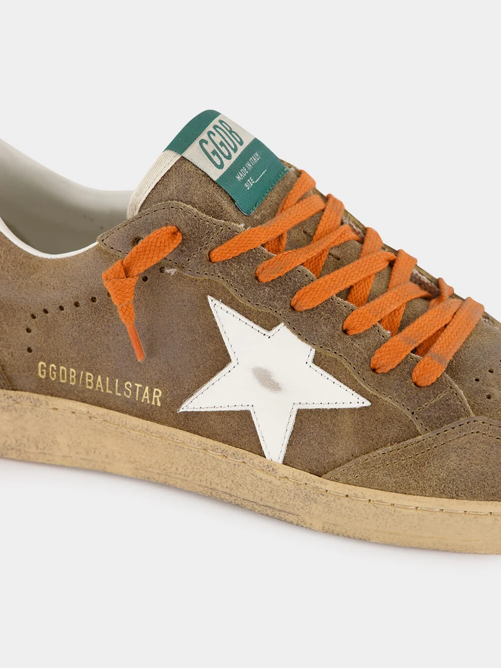 Brown and White Ball Star Sneakers with Leather Star - Image 6