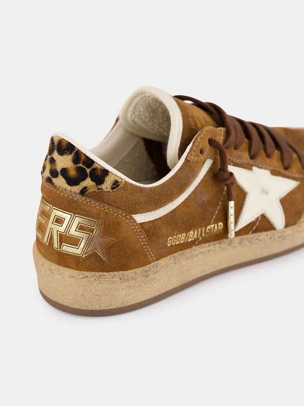 Brown Ballstar Sneakers with Leopard Details - Image 6